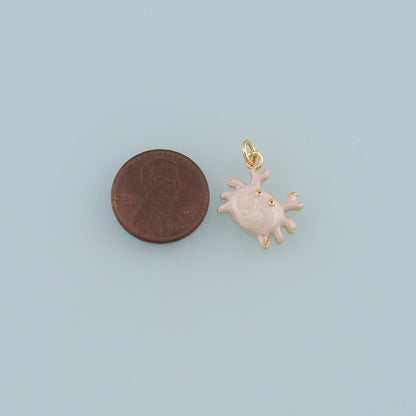 18K Gold Filled Hand Enamel Charm Pendant for Jewelry Making