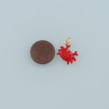 18K Gold Filled Hand Enamel Charm Pendant for Jewelry Making