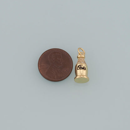 Gold Drinks Charms,18K Gold Filled Cola Pendant,Enamel Cola Charm Bracelet Necklace for DIY Jewelry Making Supply