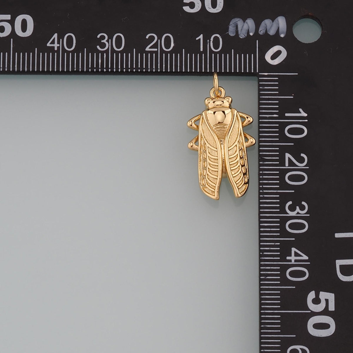 Gold Insect Charms,18K Gold Filled Cicada Pendant,Cicada Charm Bracelet Necklace for DIY Jewelry Making Supply