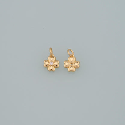 Gold Flower Charms,18K Gold Filled Flower Pendant,CZ Micro Pave Flower Charm Bracelet Necklace for DIY Jewelry Making Supply