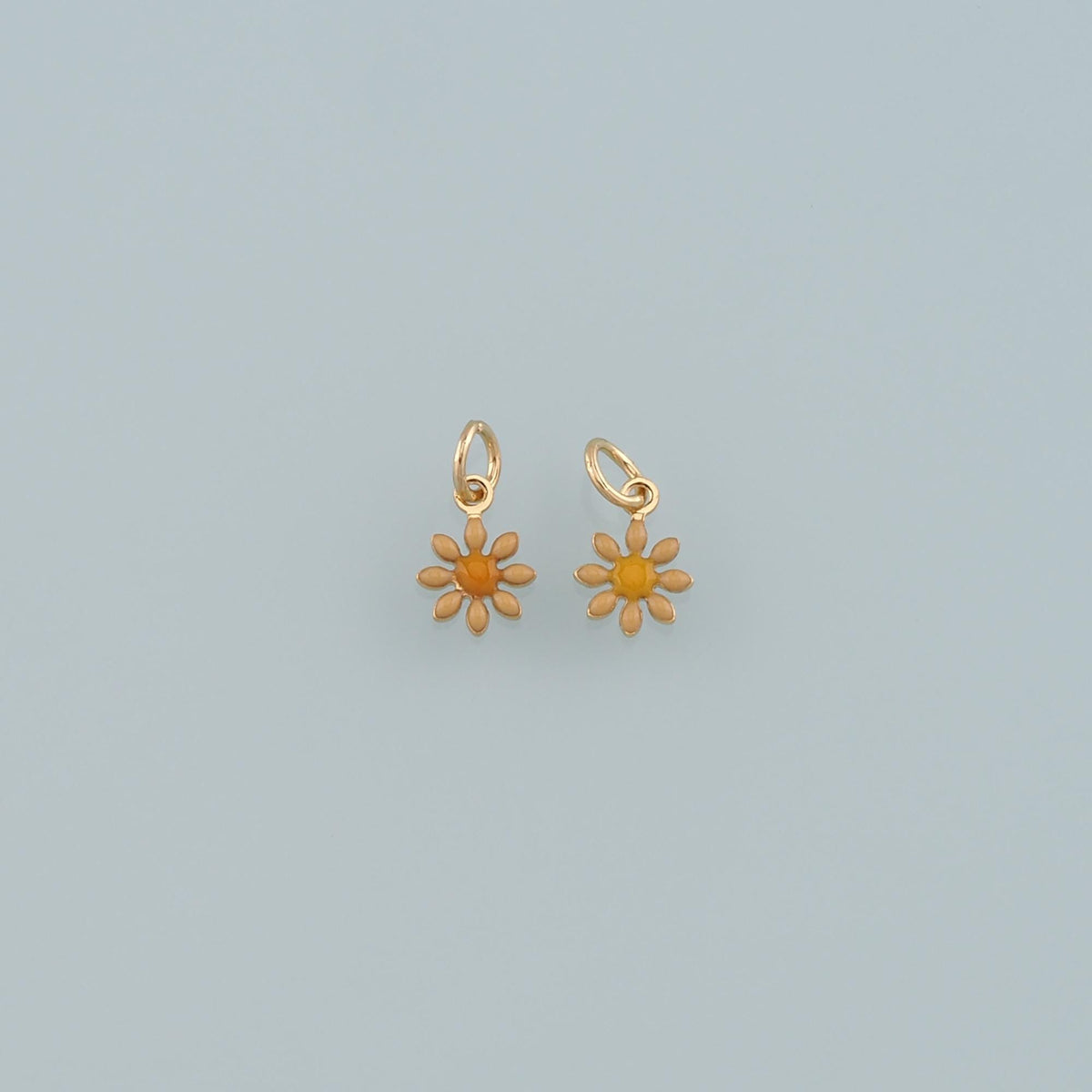 Gold Flower Charms,18K Gold Filled Flower Pendant,Enamel Flower Charm Bracelet Necklace for DIY Jewelry Making Supply