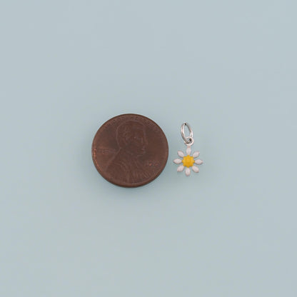 Gold Flower Charms,18K Gold Filled Flower Pendant,Enamel Flower Charm Bracelet Necklace for DIY Jewelry Making Supply