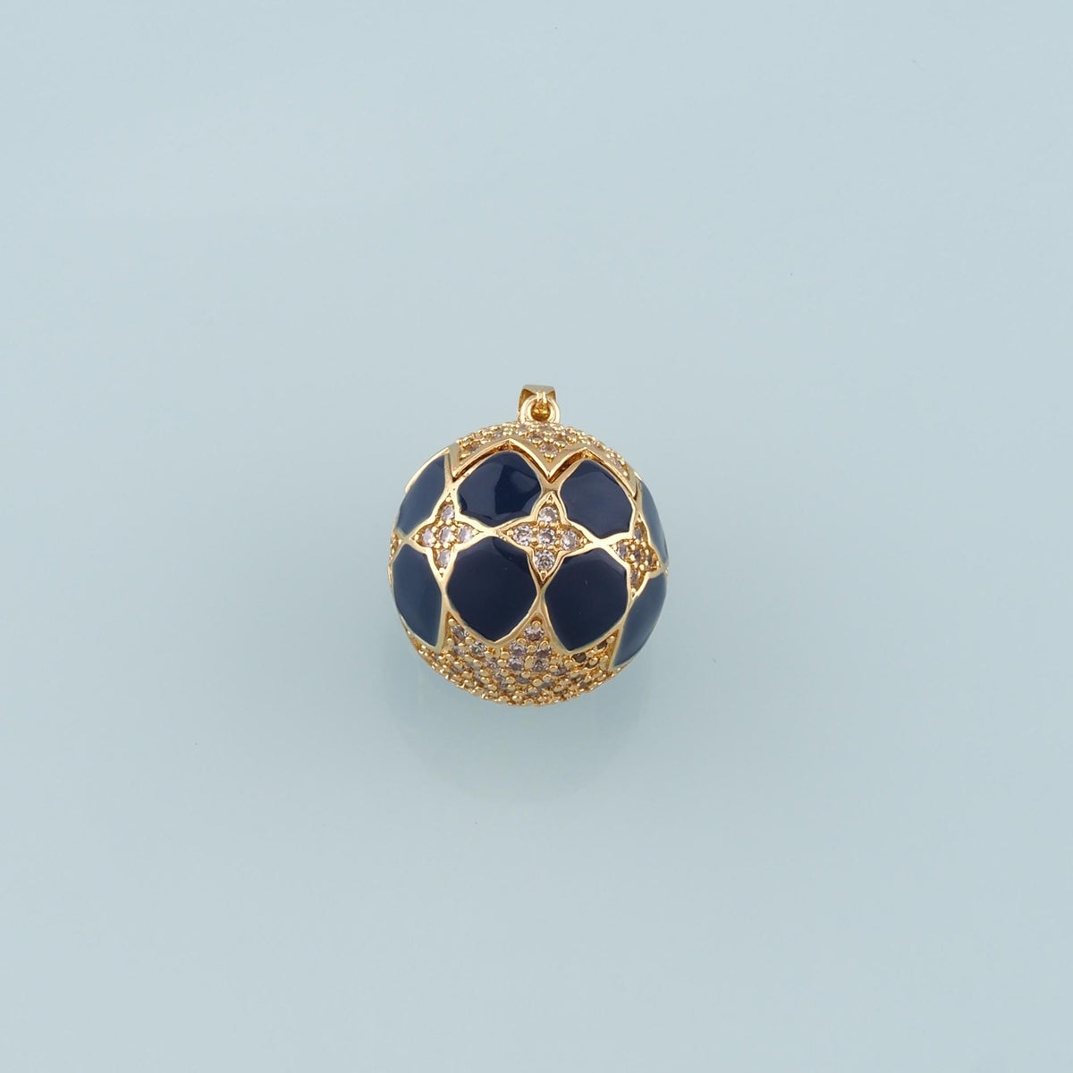 Gold Ball Charms,18K Gold Filled Round Pendant,Enamel Round Charm Bracelet Necklace for DIY Jewelry Making Supply