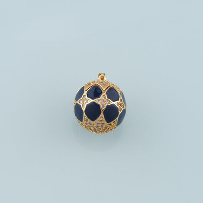 Gold Ball Charms,18K Gold Filled Round Pendant,Enamel Round Charm Bracelet Necklace for DIY Jewelry Making Supply
