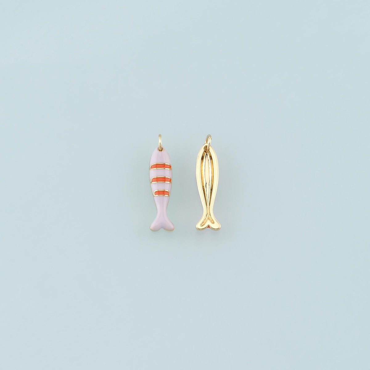 18K Gold Filled Enamel Fish Charm Pendant for Jewelry Making