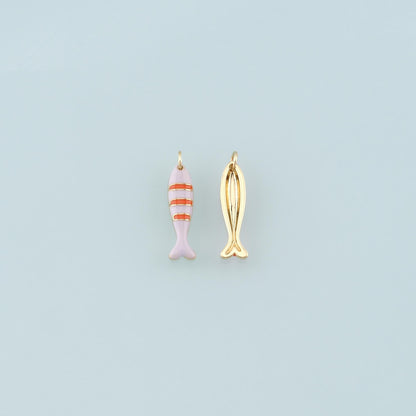 18K Gold Filled Enamel Fish Charm Pendant for Jewelry Making