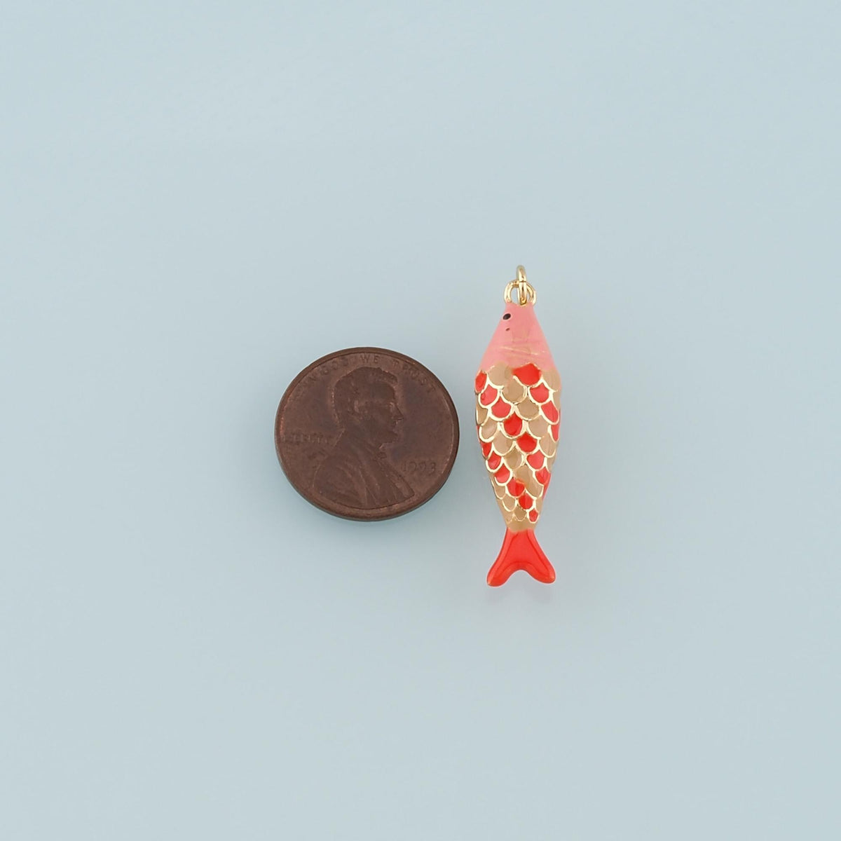 Gold Fish Charms,18K Gold Filled Fish Pendant,Enamel Ocean Charm Bracelet Necklace for DIY Jewelry Making Supply