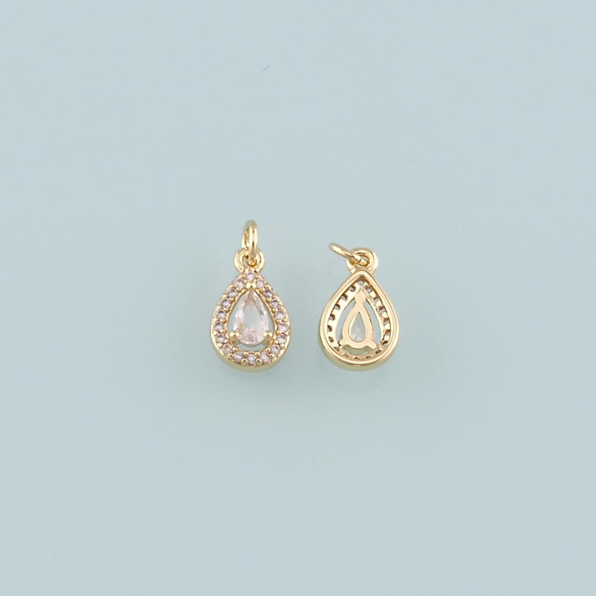 18K Gold Filled Hand CZ Charm Pendant for Jewelry Making