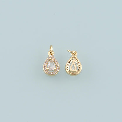 18K Gold Filled Hand CZ Charm Pendant for Jewelry Making