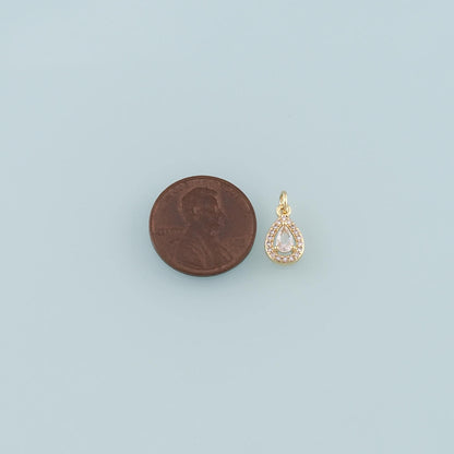 18K Gold Filled Hand CZ Charm Pendant for Jewelry Making