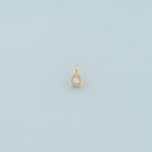 Gold Teardrop Charms,18K Gold Filled Teardrop Pendant,CZ Micro Pave Teardrop Charm Bracelet Necklace for DIY Jewelry Making S
