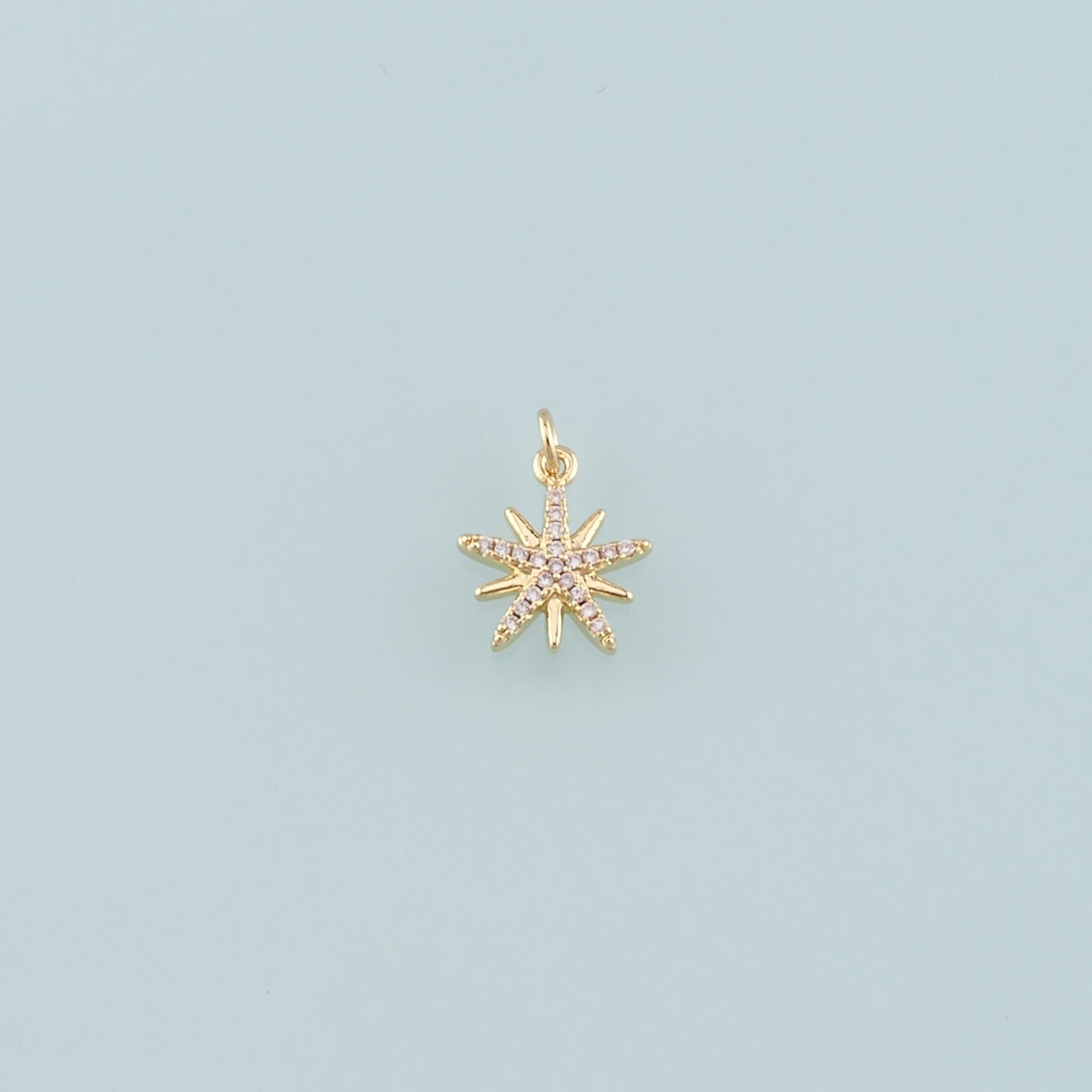 18K Gold Filled Star CZ Charm Pendant for Jewelry Making