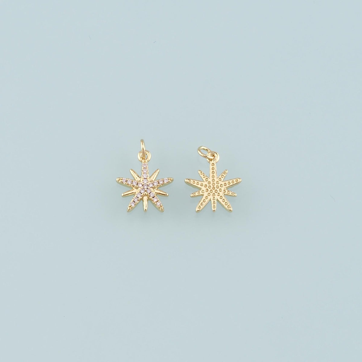 18K Gold Filled Star CZ Charm Pendant for Jewelry Making