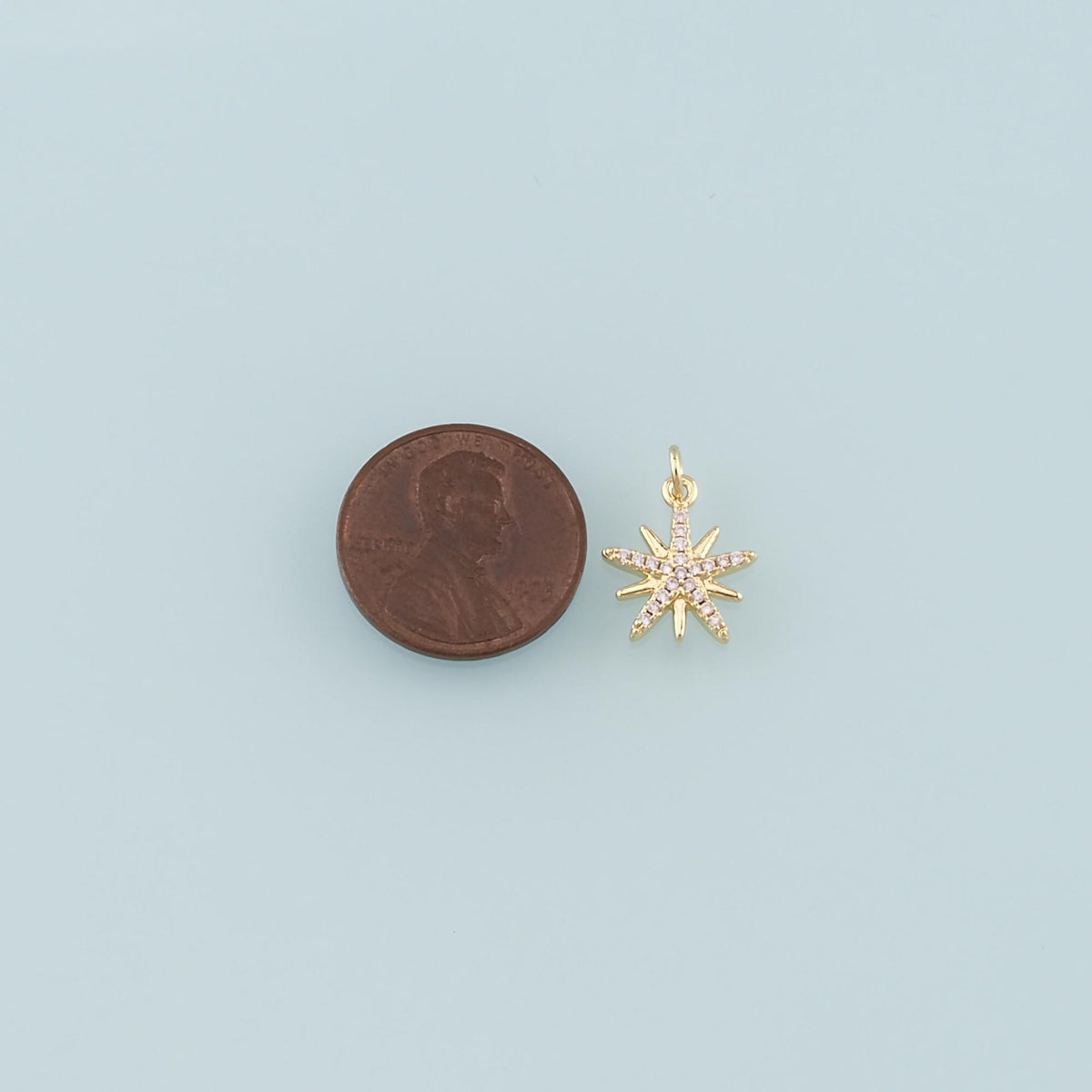 18K Gold Filled Star CZ Charm Pendant for Jewelry Making