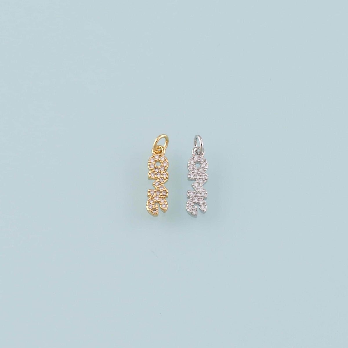 Gold Letter Charms,18K Gold Filled OMG Pendant,CZ Micro Pave omg Charm Bracelet Necklace for DIY Jewelry Making Supply