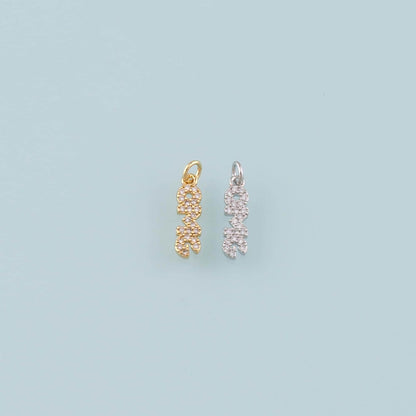 Gold Letter Charms,18K Gold Filled OMG Pendant,CZ Micro Pave omg Charm Bracelet Necklace for DIY Jewelry Making Supply