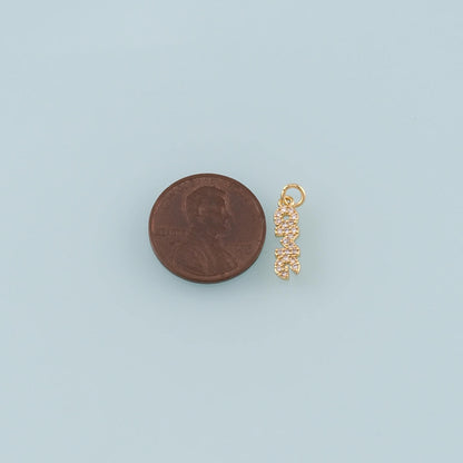 Gold Letter Charms,18K Gold Filled OMG Pendant,CZ Micro Pave omg Charm Bracelet Necklace for DIY Jewelry Making Supply