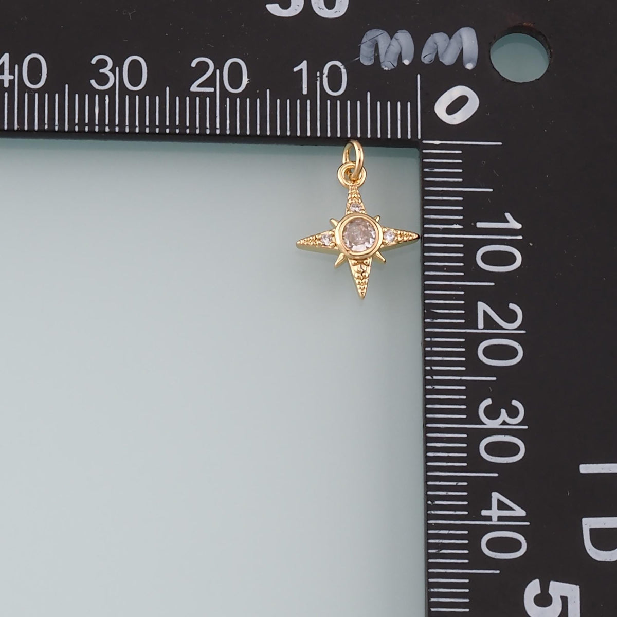Gold Celestial Charms,18K Gold Filled Star Pendant,CZ Micro Pave North Star Charm Bracelet Necklace for DIY Jewelry Making Su