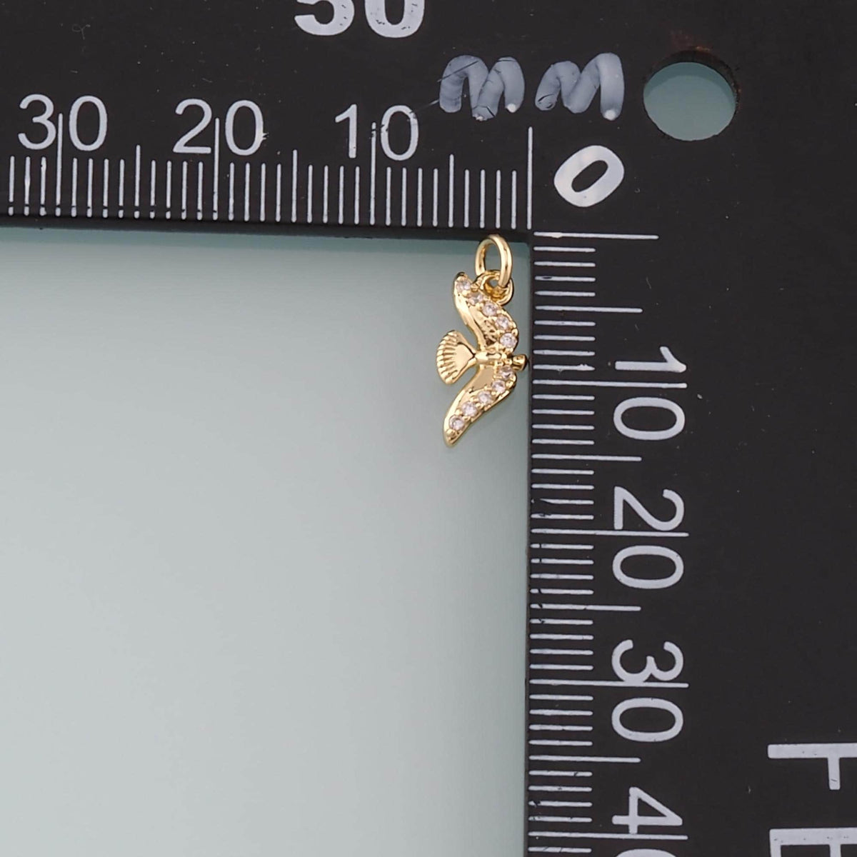 Gold Animal Charms,18K Gold Filled Bird Pendant,CZ Micro Pave Bird Charm Bracelet Necklace for DIY Jewelry Making Supply