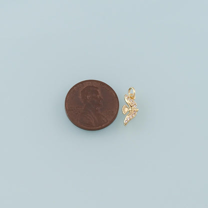 Gold Animal Charms,18K Gold Filled Bird Pendant,CZ Micro Pave Bird Charm Bracelet Necklace for DIY Jewelry Making Supply