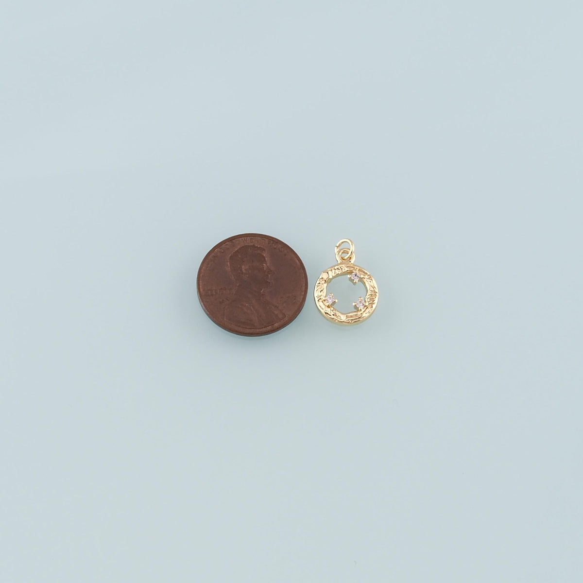 Gold Round Charms,18K Gold Filled Round Pendant,CZ Micro Pave Round Charm Bracelet Necklace for DIY Jewelry Making Supply
