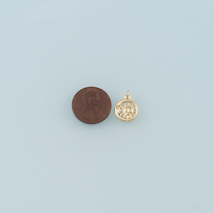 Gold Sun Charms,18K Gold Filled Moon Sun Pendant,Celestial Charm Bracelet Necklace for DIY Jewelry Making Supply