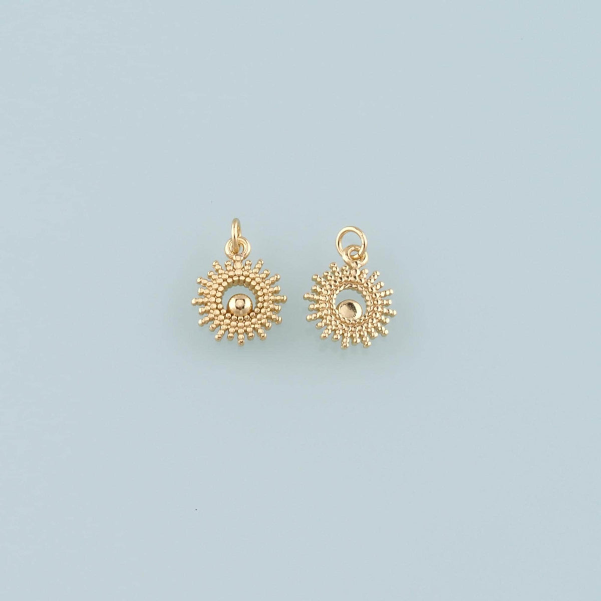 18K Gold Filled Sun Charm Pendant for Jewelry Making