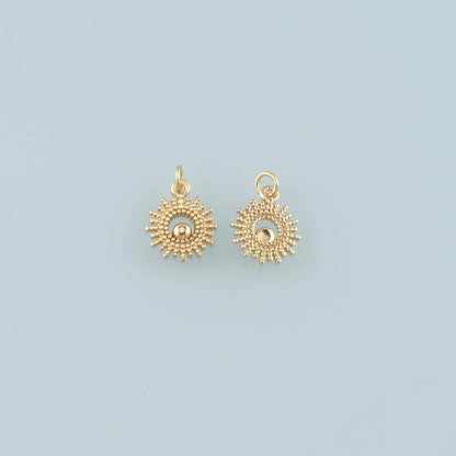 18K Gold Filled Sun Charm Pendant for Jewelry Making