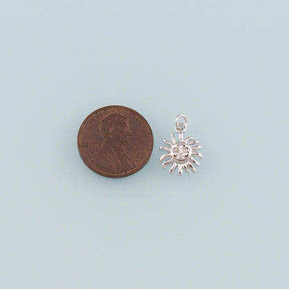 Gold Sun Charms,18K Gold Filled Sun Pendant,Celestial Charm Bracelet Necklace for DIY Jewelry Making Supply