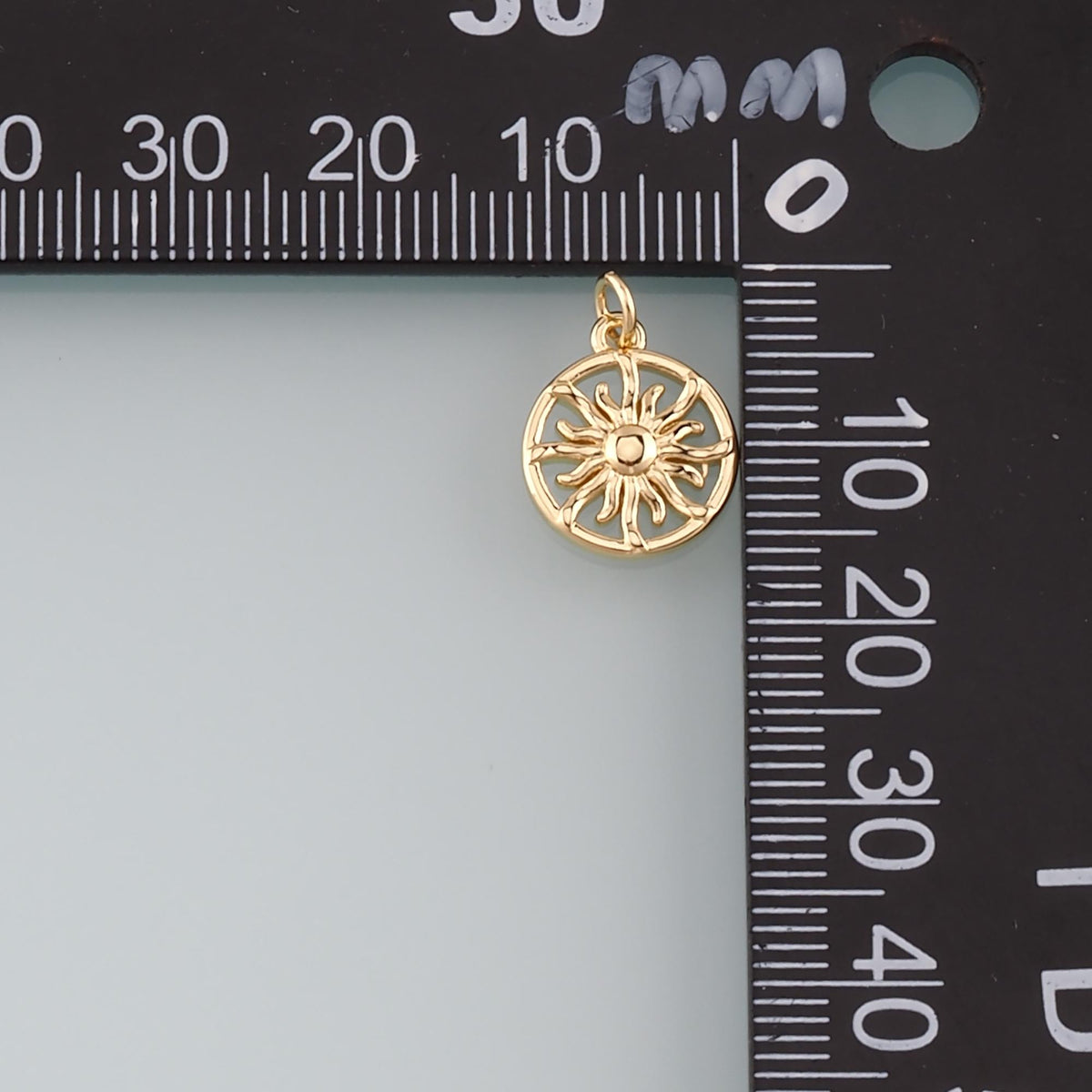Gold Sun Charms,18K Gold Filled Sun Pendant,Celestial Charm Bracelet Necklace for DIY Jewelry Making Supply