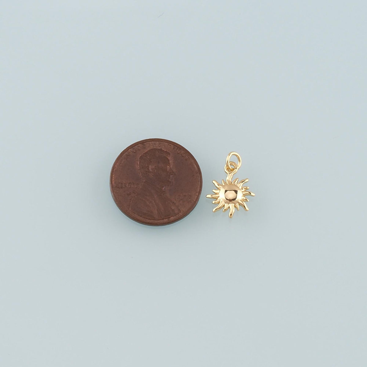 18K Gold Filled Sun Charm Pendant for Jewelry Making