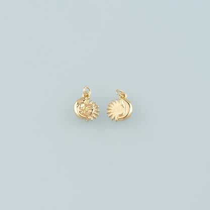 Gold Sun Charms,18K Gold Filled Moon Sun Pendant,Celestial Charm Bracelet Necklace for DIY Jewelry Making Supply