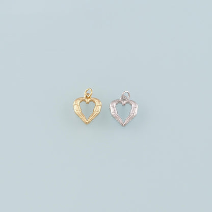Gold Wing Charms,18K Gold Filled Heart Pendant,Heart Charm Bracelet Necklace for DIY Jewelry Making Supply