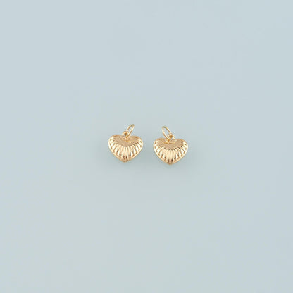 18K Gold Filled Heart Charm Pendant for Jewelry Making