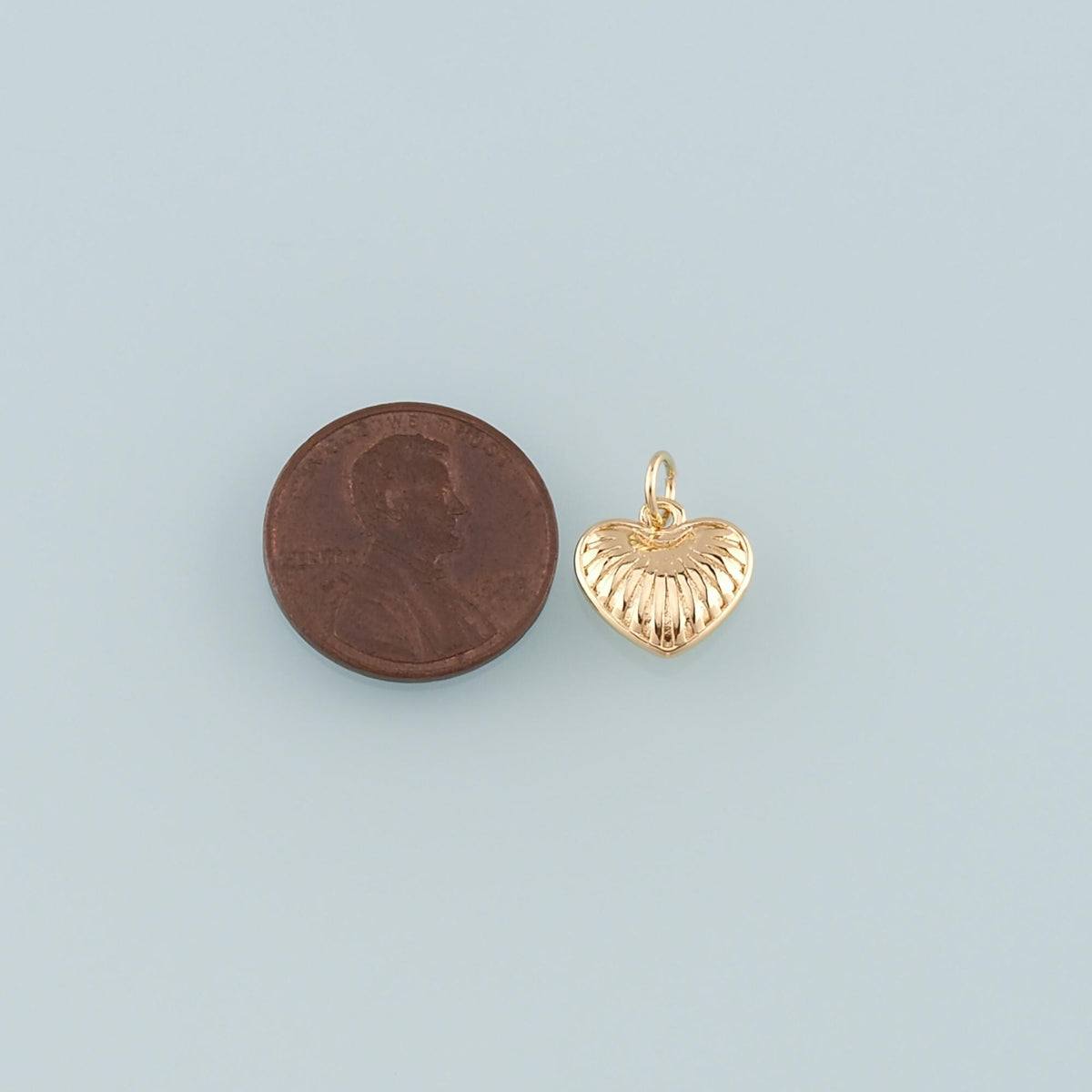 18K Gold Filled Heart Charm Pendant for Jewelry Making
