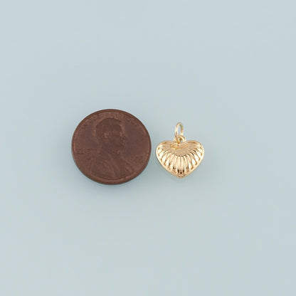 18K Gold Filled Heart Charm Pendant for Jewelry Making