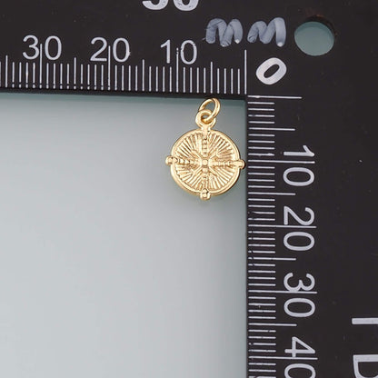 18K Gold Filled Compass Pendant,Compass Charm Bracelet Necklace for DIY Jewelry Making Supply