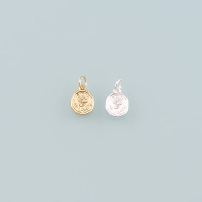 18K Gold Filled Flower Charm Pendant for Jewelry Making