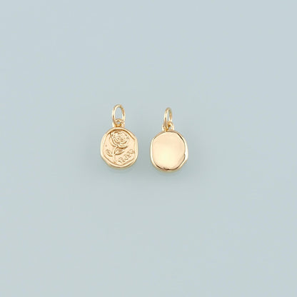 18K Gold Filled Flower Charm Pendant for Jewelry Making
