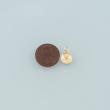 18K Gold Filled Flower Charm Pendant for Jewelry Making