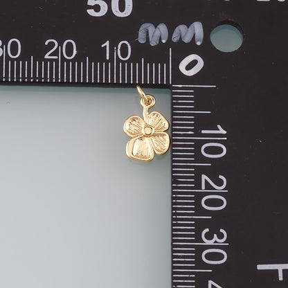 Gold Flower Charms,18K Gold Filled Flower Pendant,Flower Charm Bracelet Necklace for DIY Jewelry Making Supply