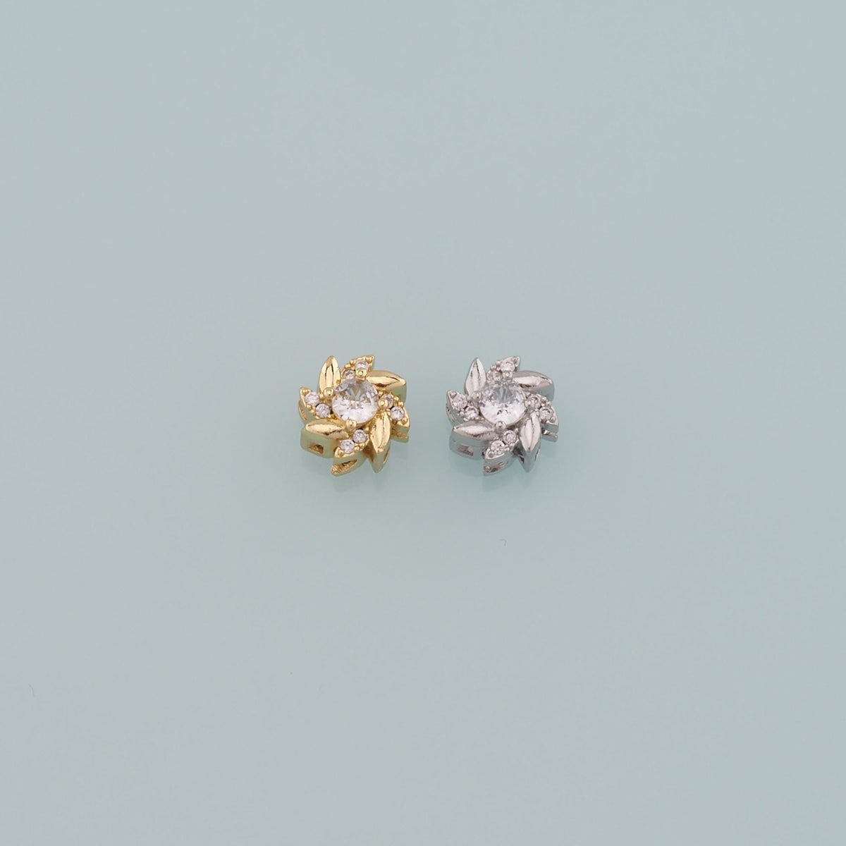 Gold Flower Spacer Beads Charms,18K Gold Filled Flower Bracelet Necklace for DIY Jewelry Making Supply