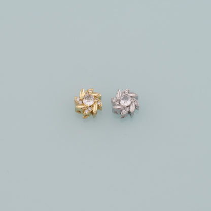 Gold Flower Spacer Beads Charms,18K Gold Filled Flower Bracelet Necklace for DIY Jewelry Making Supply