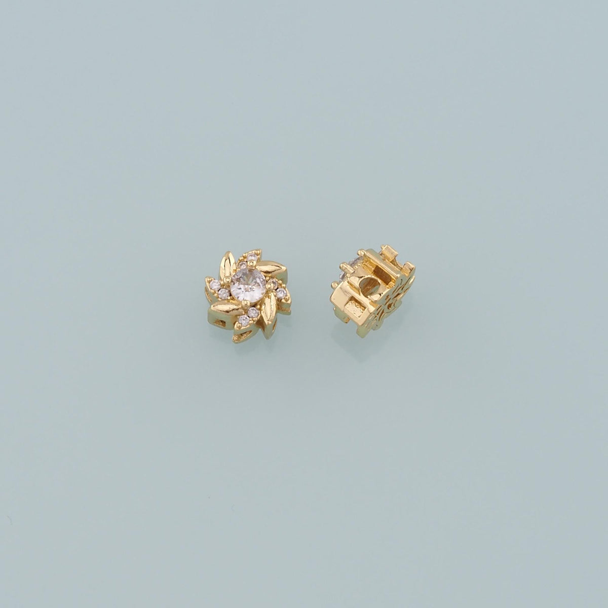 Gold Flower Spacer Beads Charms,18K Gold Filled Flower Bracelet Necklace for DIY Jewelry Making Supply