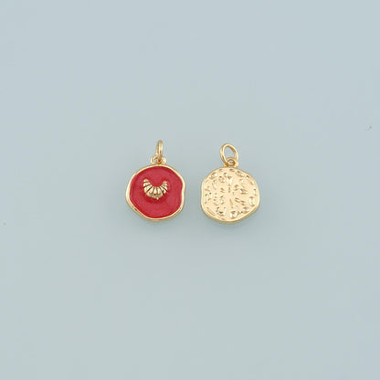 Gold Bread Charms,18K Gold Filled Croissant Pendant,Enamel Croissant Charm Bracelet Necklace for DIY Jewelry Making Supply