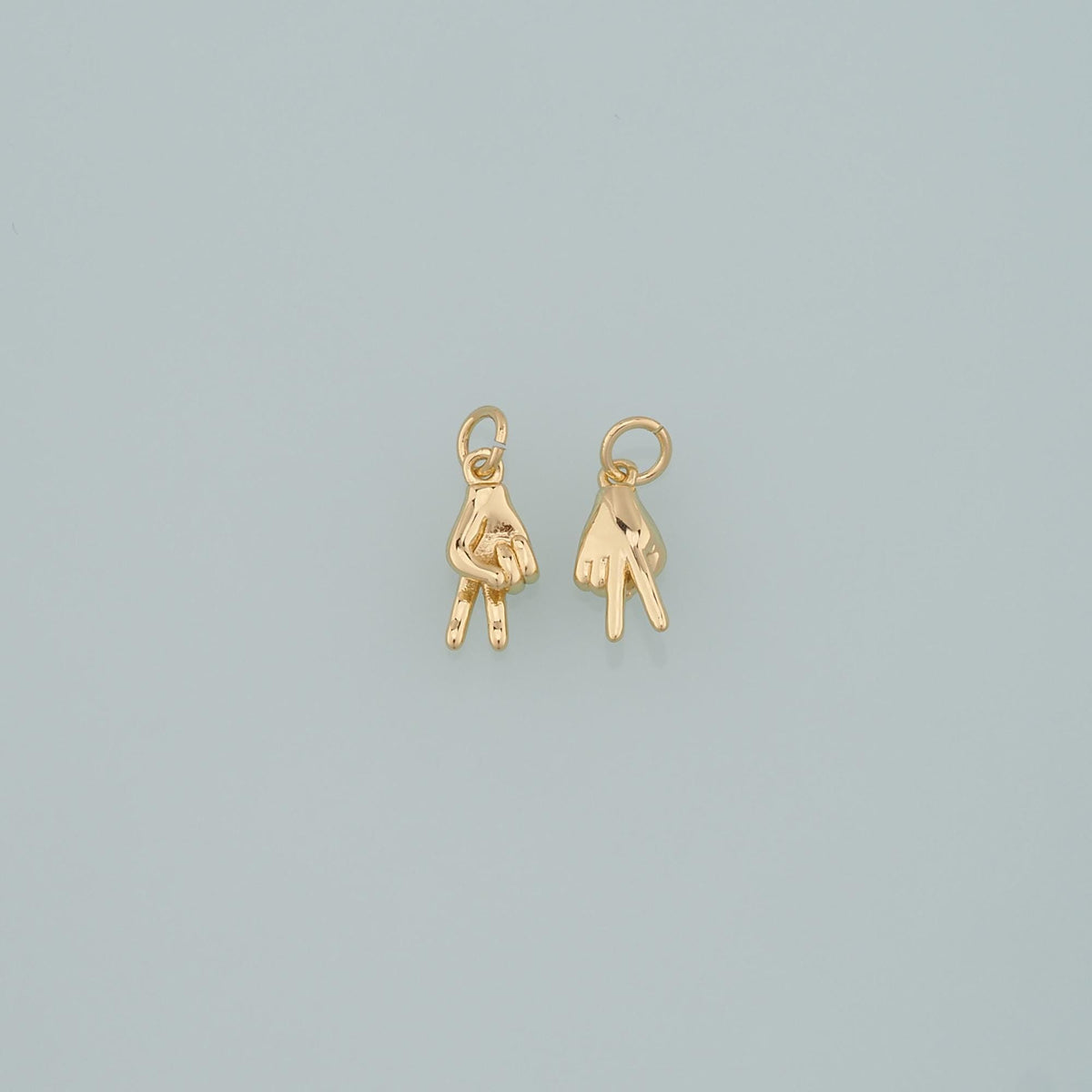 Gold Hand Charms,18K Gold Filled Gesture Pendant,Hand Charm Bracelet Necklace for DIY Jewelry Making Supply