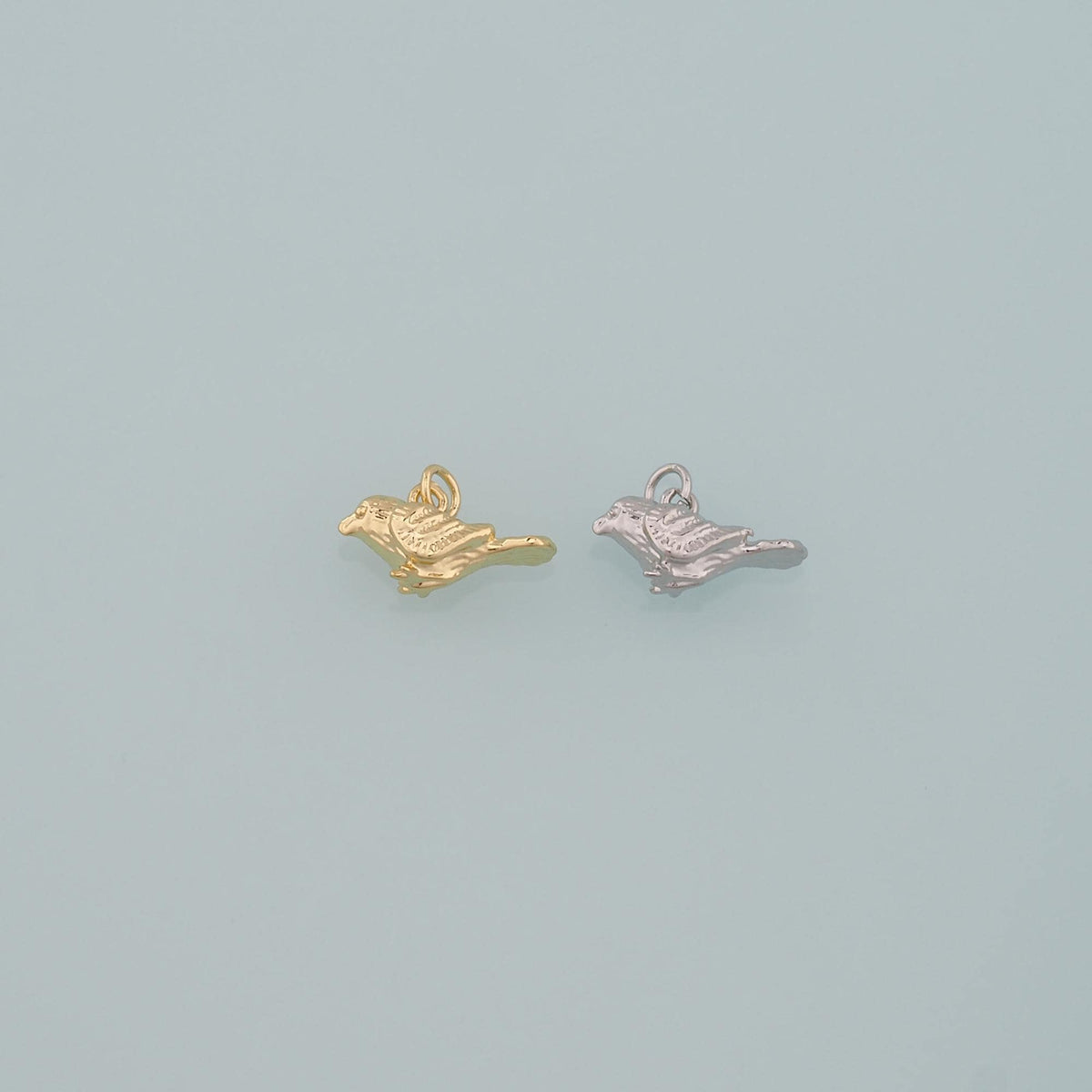 Gold Animal Charms,18K Gold Filled Bird Pendant,Bird Charm Bracelet Necklace for DIY Jewelry Making Supply