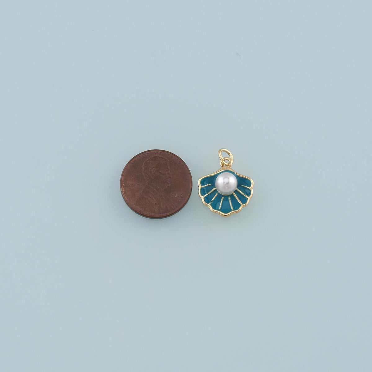 Gold Shell Charms,18K Gold Filled Pearl Scallop Pendant,Enamel Conch Shell Charm Bracelet Necklace for DIY Jewelry Making Sup