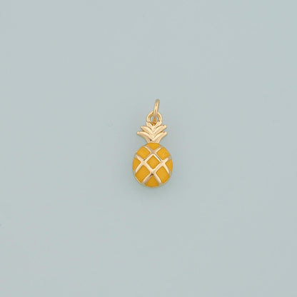 Gold Pineapple Charms,18K Gold Filled Pineapple Pendant,Enamel Fruit Charm Bracelet Necklace for DIY Jewelry Making Supply